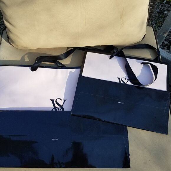 Victoria's Secret Shopping Bags Black & Pink Small & Large Storage Tote - Picture 4 of 11